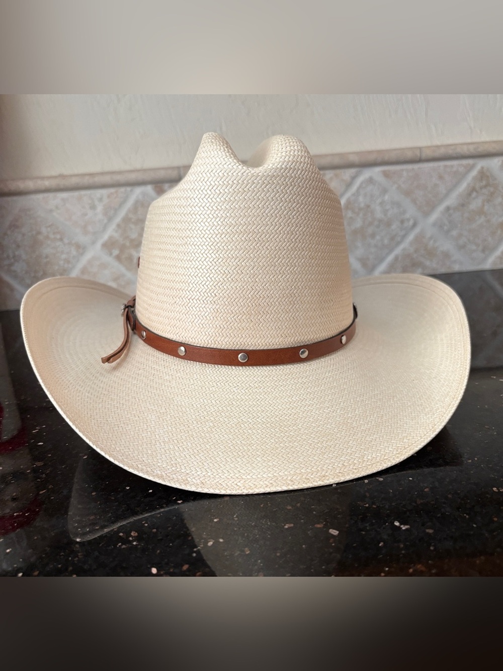 Rare Vintage Stetson Alamo or Grant 5X Shantung Straw Hat - excellent condition! - Picture 6 of 16